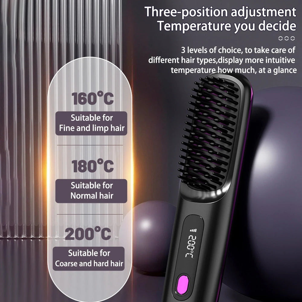 Naturia Luxe™ Wireless Hair Straightening Brush